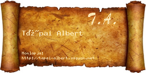 Tápai Albert névjegykártya